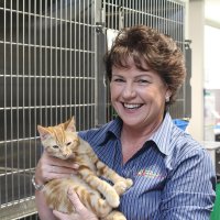 Animal Emergency Service Accounts Manager, Vicki Porter with cat