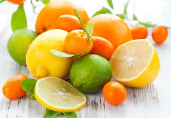 Different types of citrus fruits
