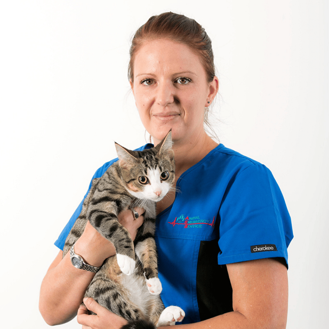 Practice Manager Lisa Thurston with cat